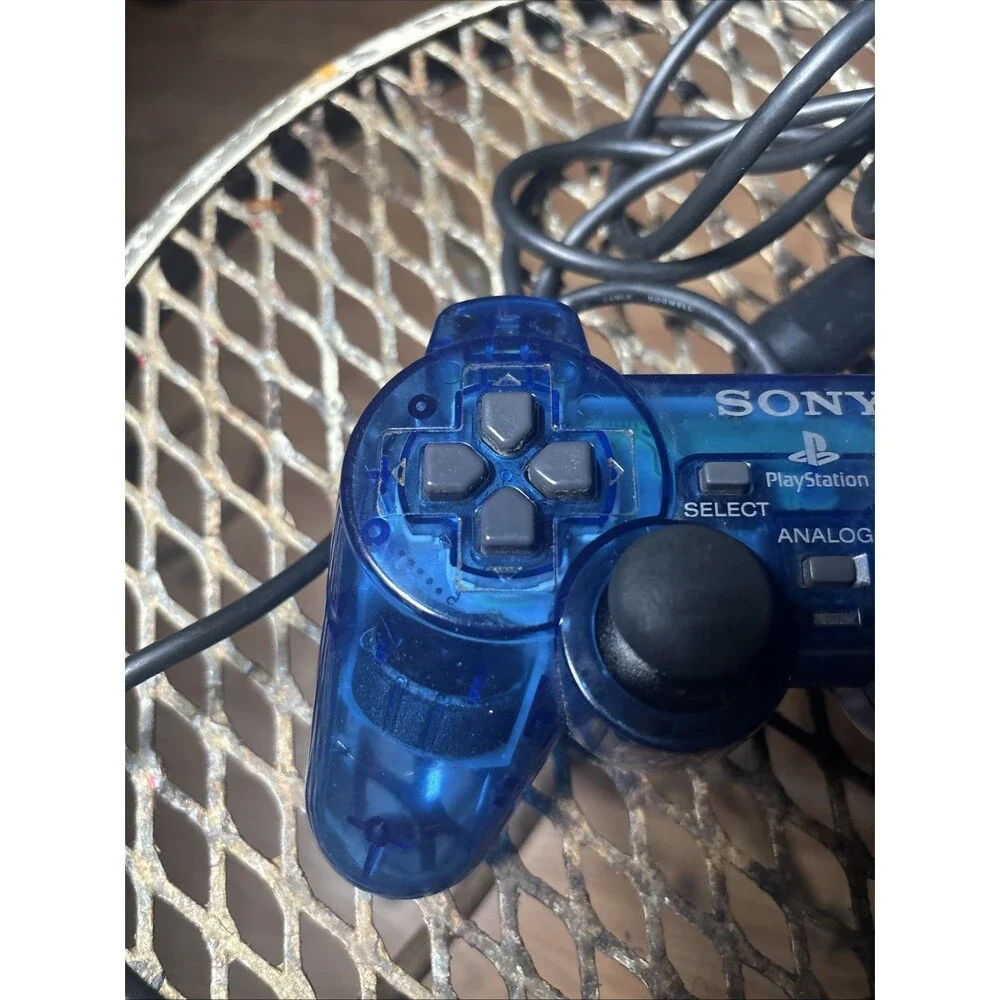 Sony PlayStation 2 PS2 Ocean Blue Clear Controller DualShock OEM SCPH-10010